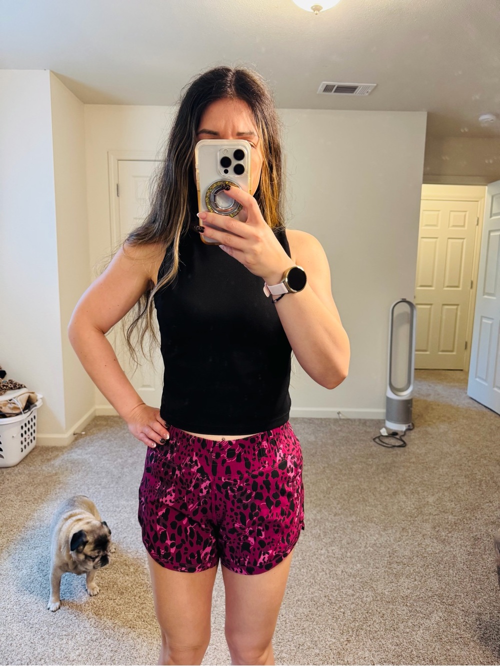 Lululemon Track That Mid-Rise 5” Shorts Cheetah Camo Magenta Purple Size 0